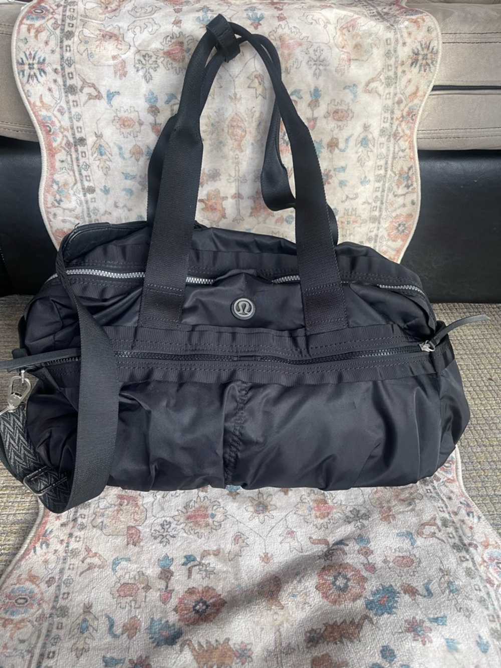 Lululemon Gym To Win Black Luxtreme Nylon Duffel